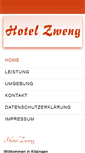 Mobile Screenshot of hotel-zweng.de